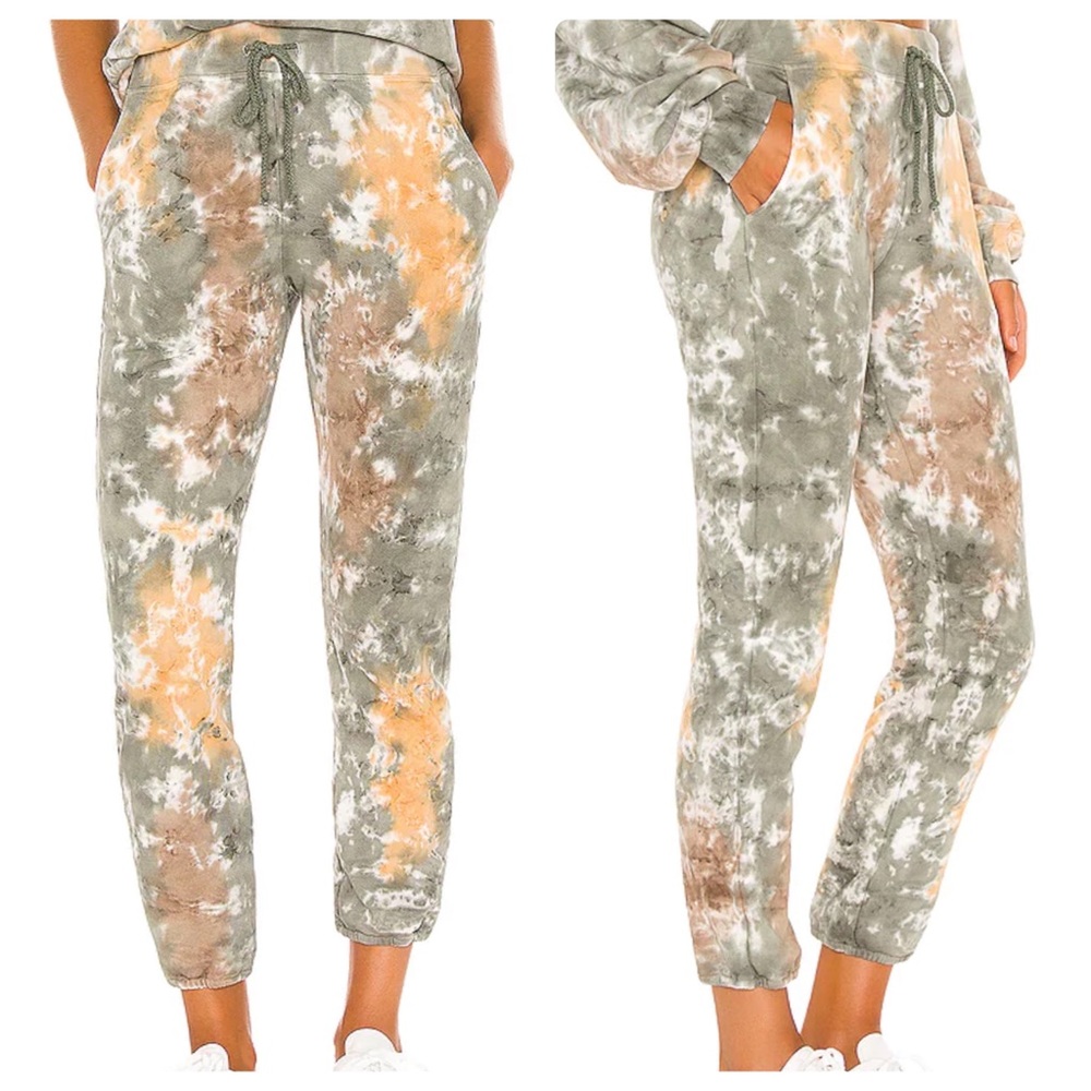 Tie-Dye Jogger Pants - Green and Orange